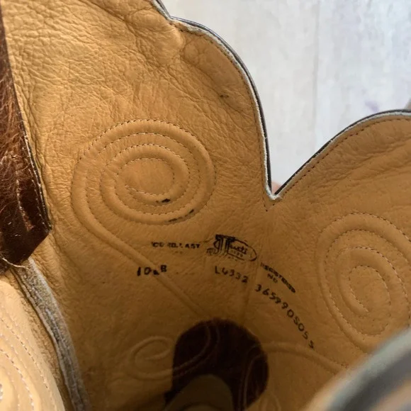 Justin Womens Distressed 10B Leather Western Cowboy Boots Snip Toe Swirl Stitch - Picture 12 of 15